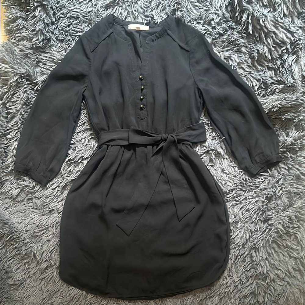Banana republic black tie waist dress
